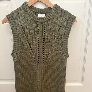 G. Label by GOOP Chandler Drop-Stitch Vest | Light Olive | Size XS